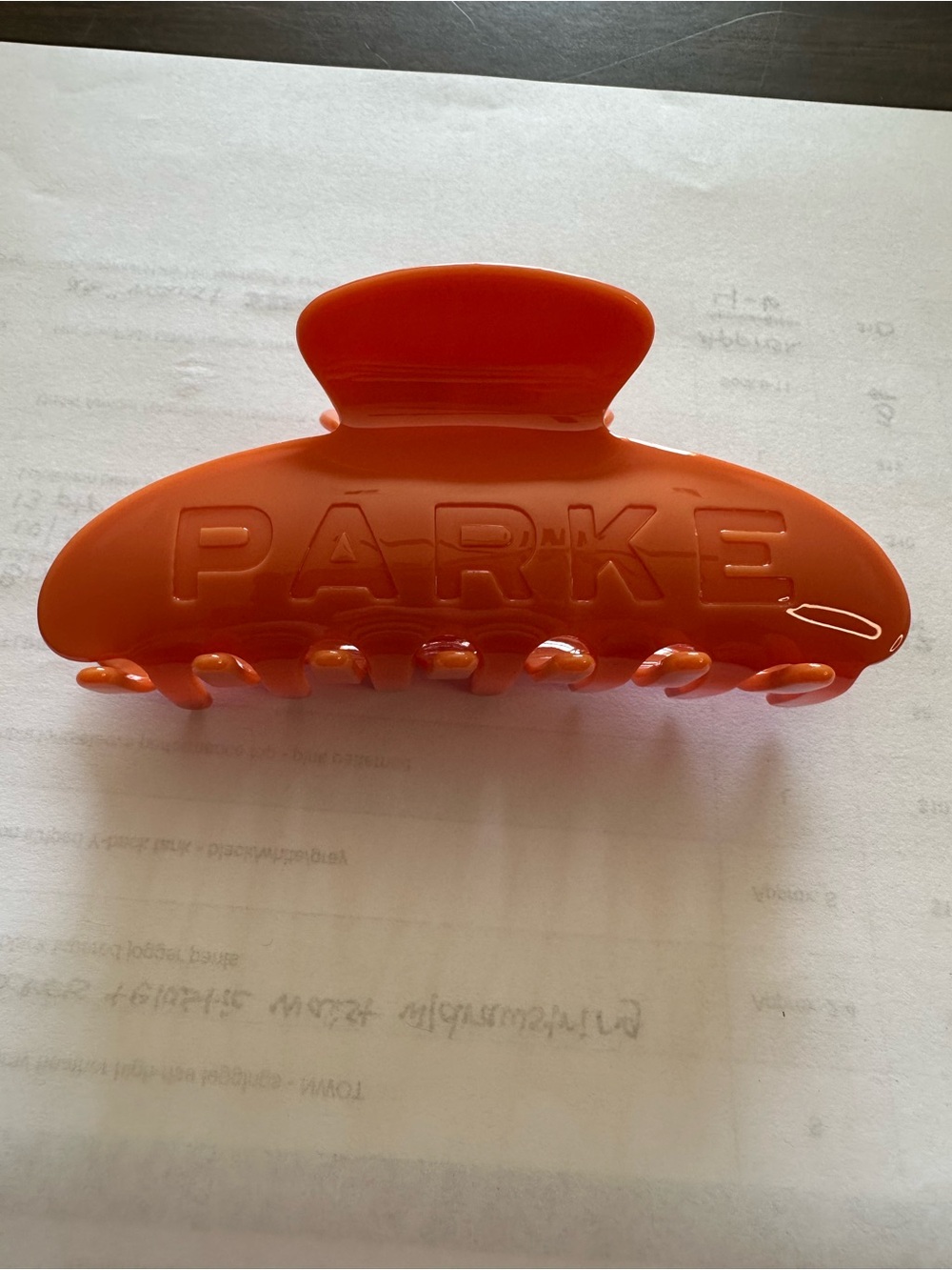 Parke Bright Orange Hair Claw Clip